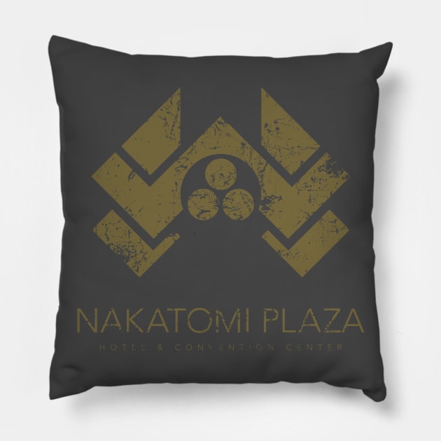 Die Hard – Nakatomi Plaza Logo Pillow by GraphicGibbon