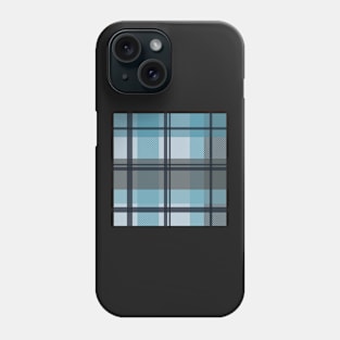 winter plaid in ice blue and navy seamless pattern Phone Case