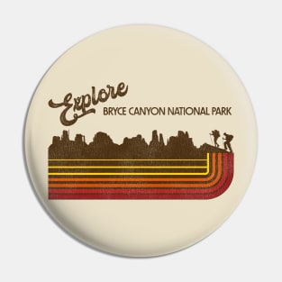 Explore Bryce Canyon National Park Retro 70s/80s Stripe Pin