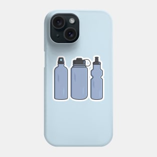 Gym water bottle collection with carry strap vector icon illustration. Drink objects icon design concept, Gym bottle, School water bottle, Drinking water, Fitness flask, Sport water bottle, Phone Case