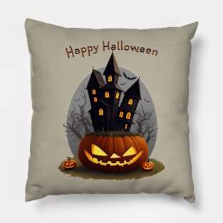 Halloween hunted mansion Pillow