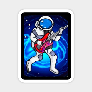 Astronaut Plays Guitar Magnet