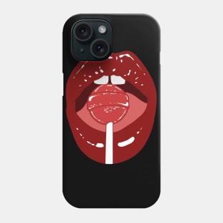 Lolipop red lips Phone Case