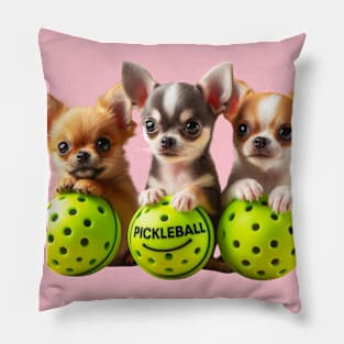 Pickleball Chihuahua Puppies Dog Lovers Pillow