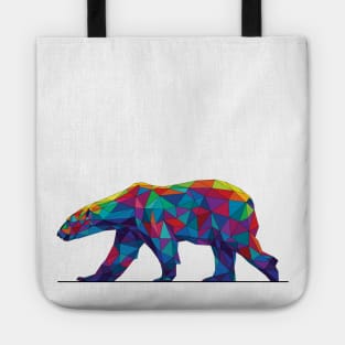 Rainbow Geometric Polar Bear Tote