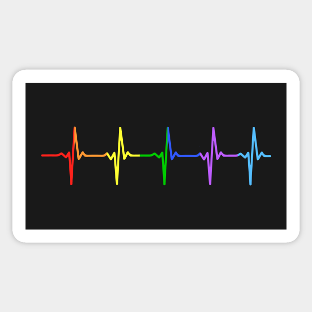 Gay Pride LGBT Heartbeat Pulse - Lgbt - Sticker