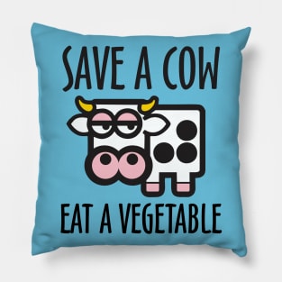 Save a Cow Eat a Vegetable Pillow