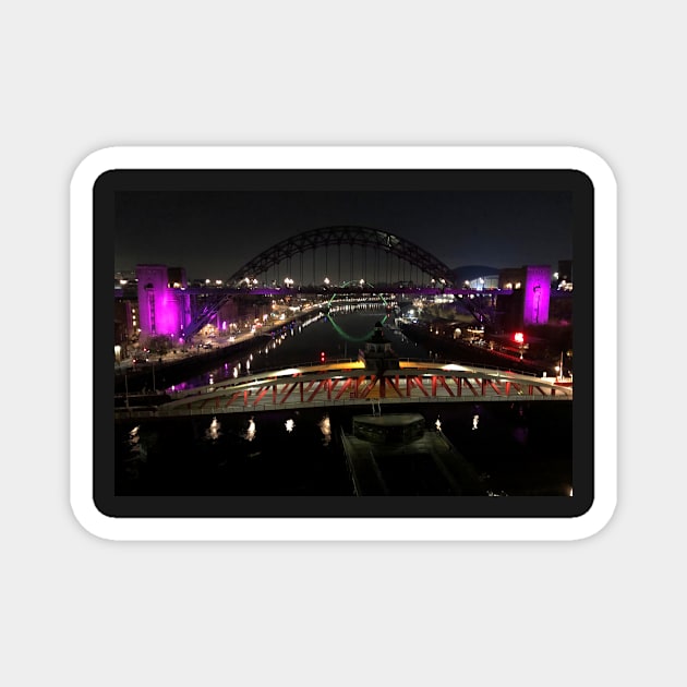 The River Tyne at night Magnet by Violaman