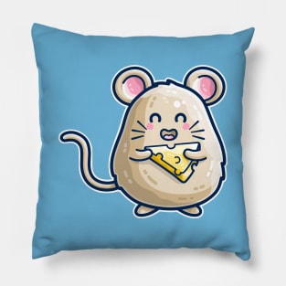 Mouse And Cheese Kawaii Cute Pillow