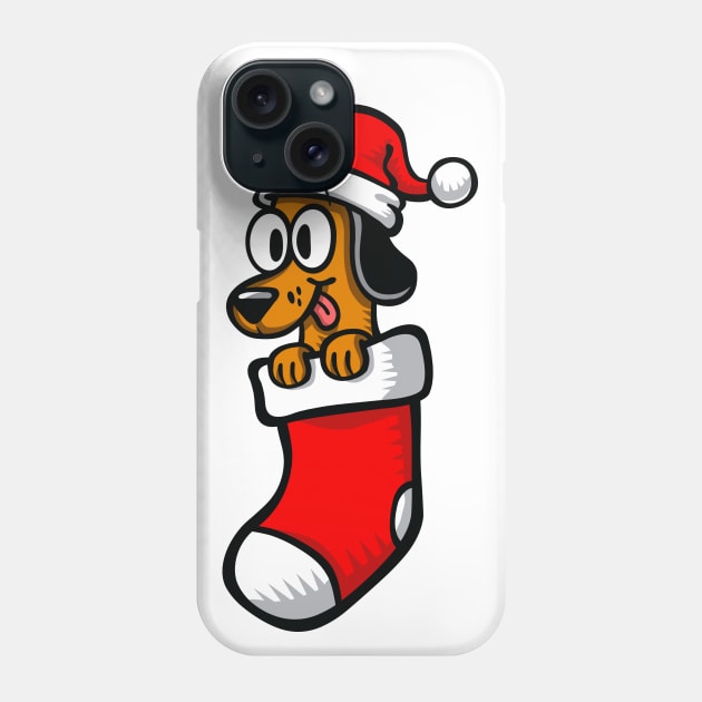 Christmas Dog - Dachshund Christmas Dog Phone Case by edwardechoblue