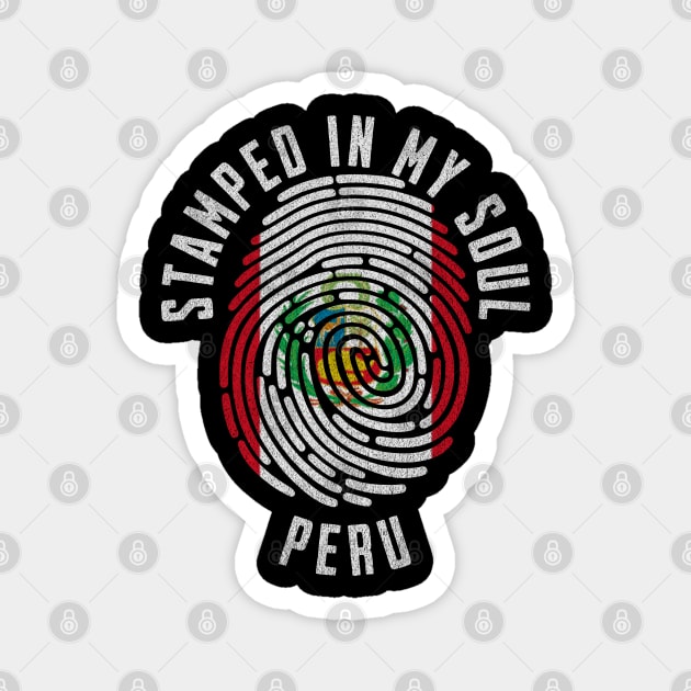 Stamped in My Soul Peru Flag Design Peruvian Pride Magnet by Yesteeyear