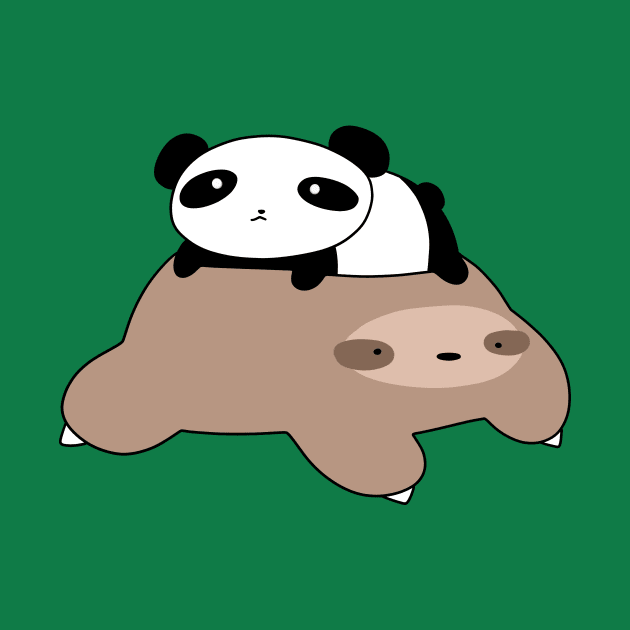 Little Panda and Sloth by saradaboru