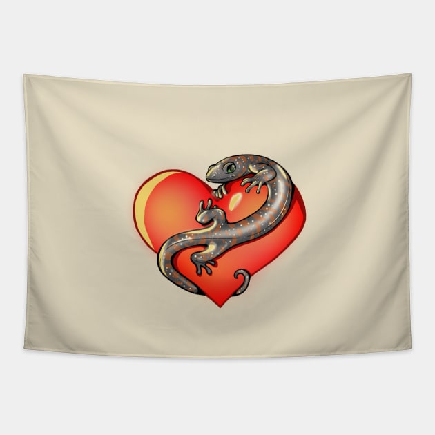 Salamander Heart Tapestry by Comixdesign