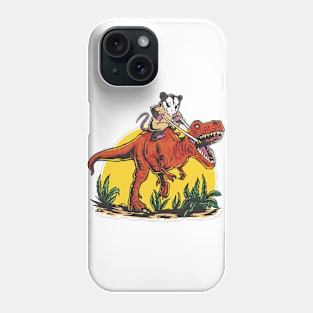 Opossum riding-t-rex Phone Case