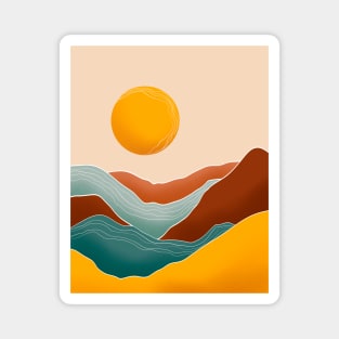 Modern Earthy Tones Mountains 35 Magnet