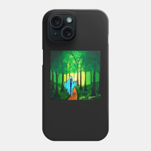 LukjanovArt Death taking a walk through a haunted forest Phone Case