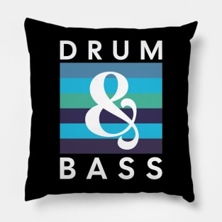 DRUM & BASS  - blue rainbow (dark print) Pillow