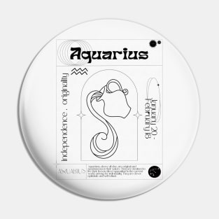 Aquarius Zodiac Sign Personality Card Pin