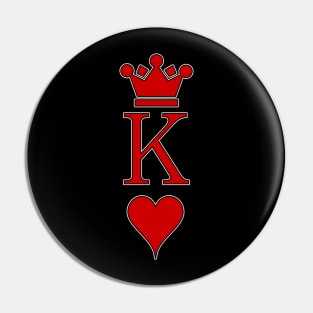 Classy Valentine's Day King Of Hearts Classic White Outline Style Pin