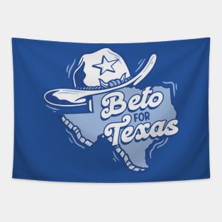 Beto for Texas // Retro Texas Cowboy Hat & State Outline Tapestry