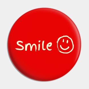 Smile and Be Happy Cream Design Pin