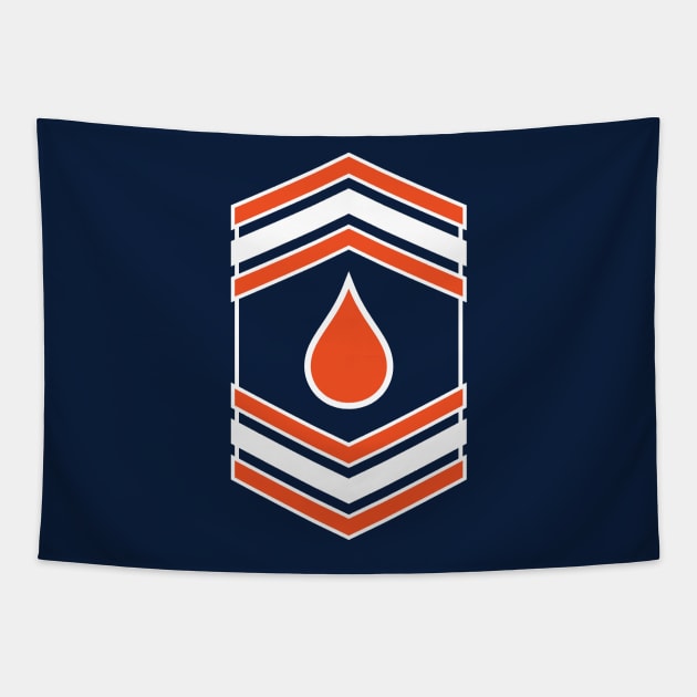 Oil Drop Insignia (Blue & Orange) [Rx-Tp] Tapestry by Roufxis