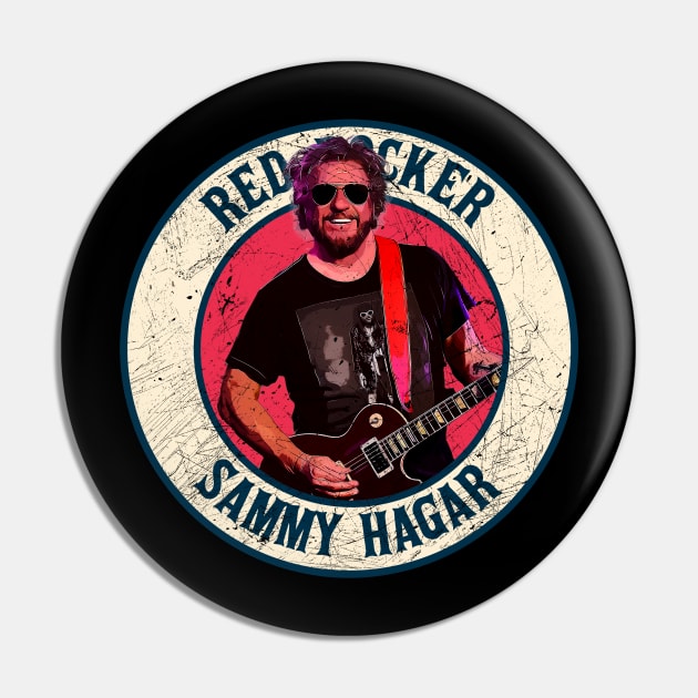 Retro Style Fan Art Design Sammy Hagar /// Red Rockers Pin by rido public