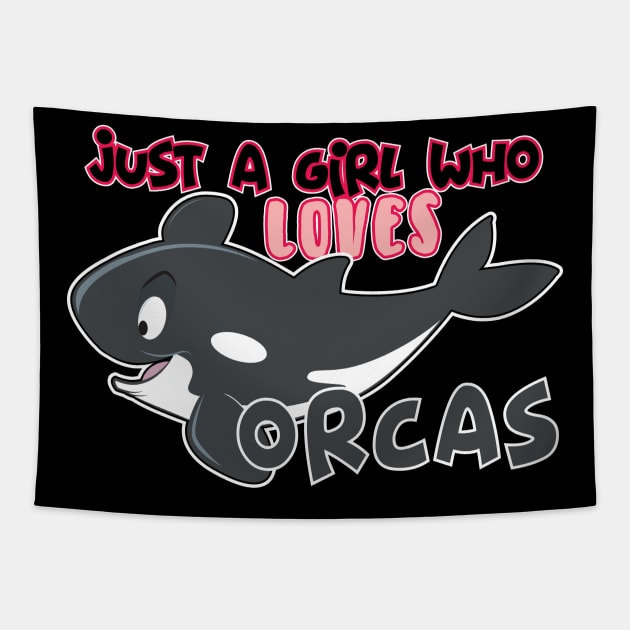 just a girl who love Orcas Tapestry by CoySoup