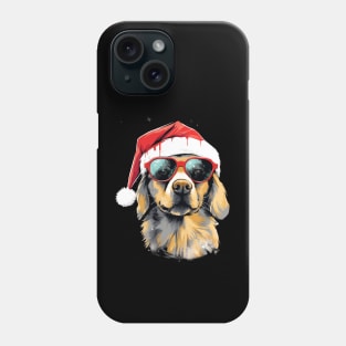 Magical Christmas Golden Retriever in the snow: cute four-legged friend with festive hat Phone Case