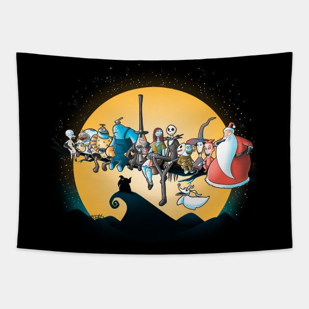 Halloween workers Tapestry by Cromanart