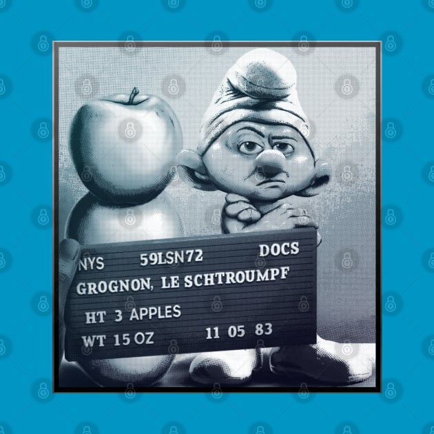 Grouchy Smurf Mugshot by MunkeeWear