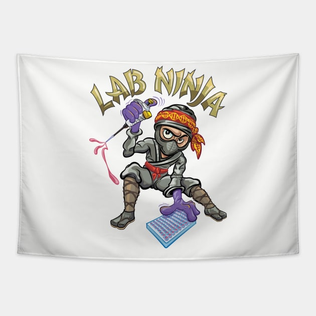 PCR Lab Ninja Funny Gift for Scientists Tapestry by SuburbanCowboy