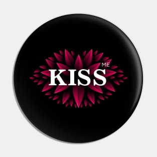 Kiss Me. Beautiful lips made of red leaves. Pin