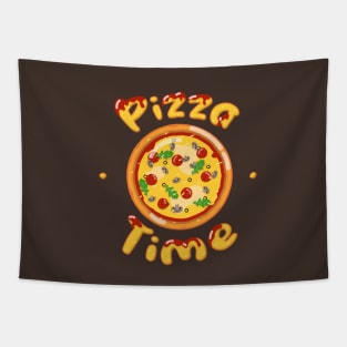 Pizza time hipsters print who love fastfood Tapestry