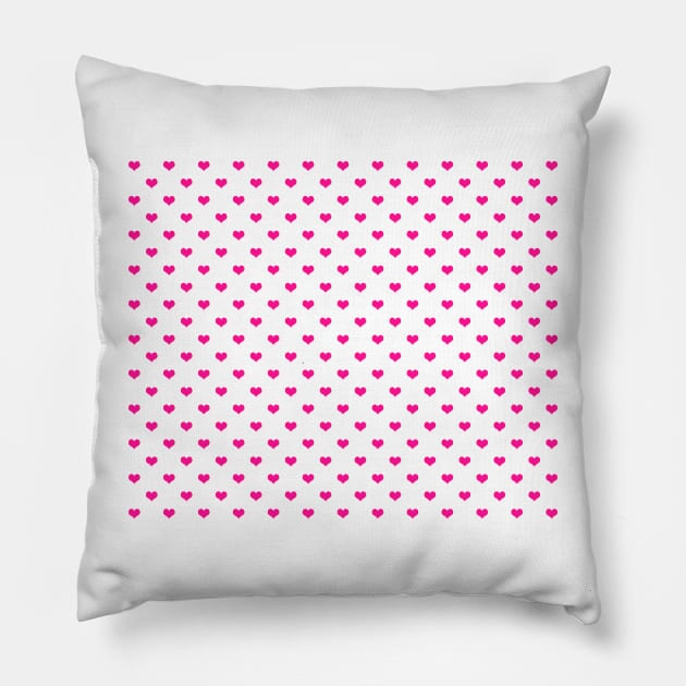 Pink Hearts Pattern Pillow by CraftyCatz