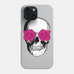 Skull and Roses | Skull and Flowers | Skulls and Skeletons | Vintage Skulls | Pink Roses | Phone Case