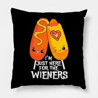 i'm just here for the wieners Pillow