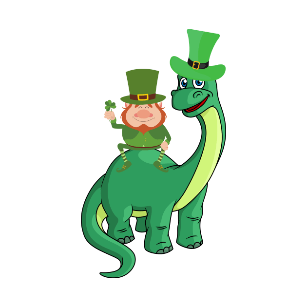 Kid's Dinosaur Shamrock St Patrick's Day by yassinebd