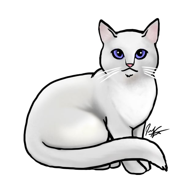 Cat - British Shorthair - White by Jen's Dogs Custom Gifts and Designs