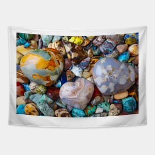 Three Beautiful Heart Shapped Stones Tapestry