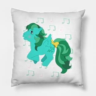 Green pegasus with music notes Pillow