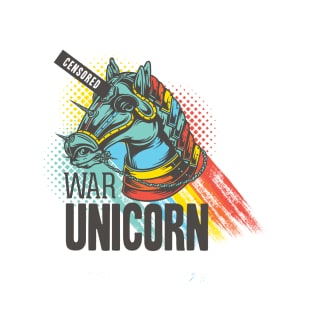 War Unicorn Zombie Horse Sarcasm Censored Art T-Shirt