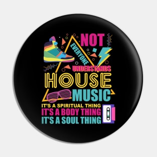 House Music - Old School Vintage Design Pin