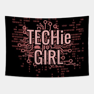 TECHie GIRL cyber matrix circuit Tapestry