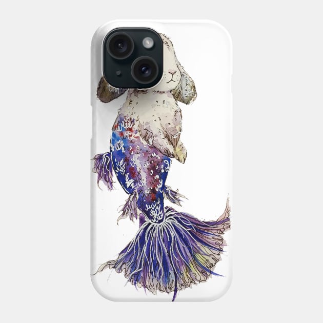 Betta Fish Mermaid Bunny Phone Case by aquabun