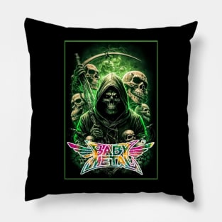 green babymetal skulls Pillow