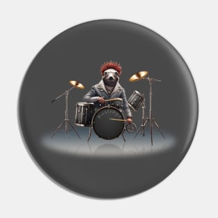 Steampunk Sloth Drummer Pin