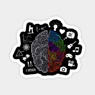 Colorful Brain Science And Art Magnet