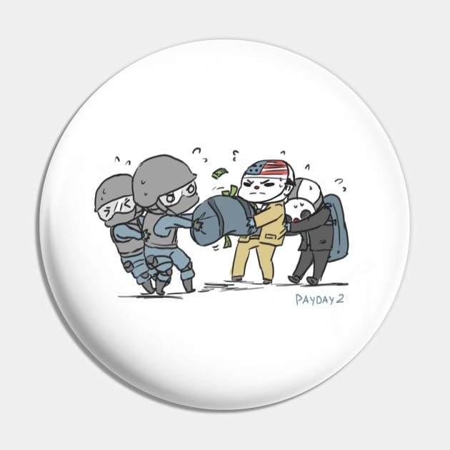 Chibi Payday Pin by sketchydrawer