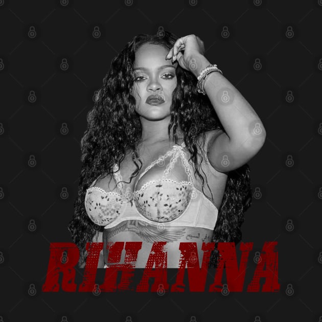 Rihanna black white red by nurkaymazdesing